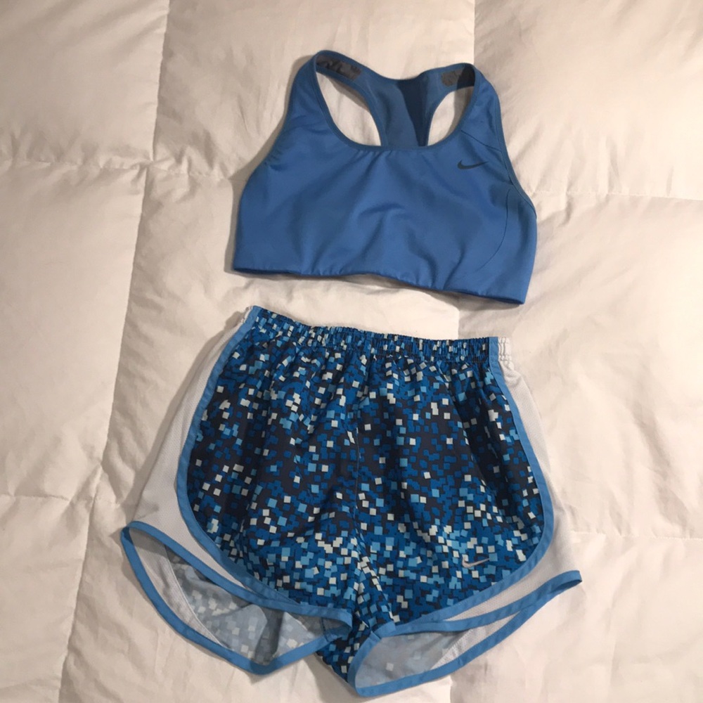 Nike Tempo Shorts- Multi Blue Pixel Print